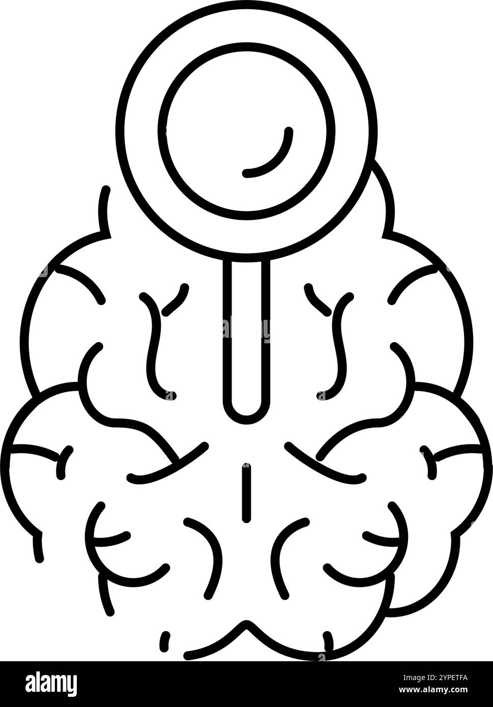 magnifying glass brainstorm line icon vector illustration Stock Vector ...