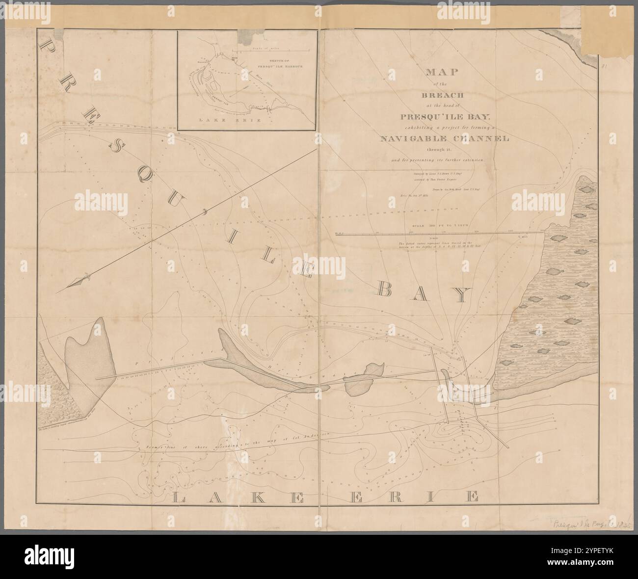 Map of the breach at the head of Presqu'ile Bay : exhibiting a project ...