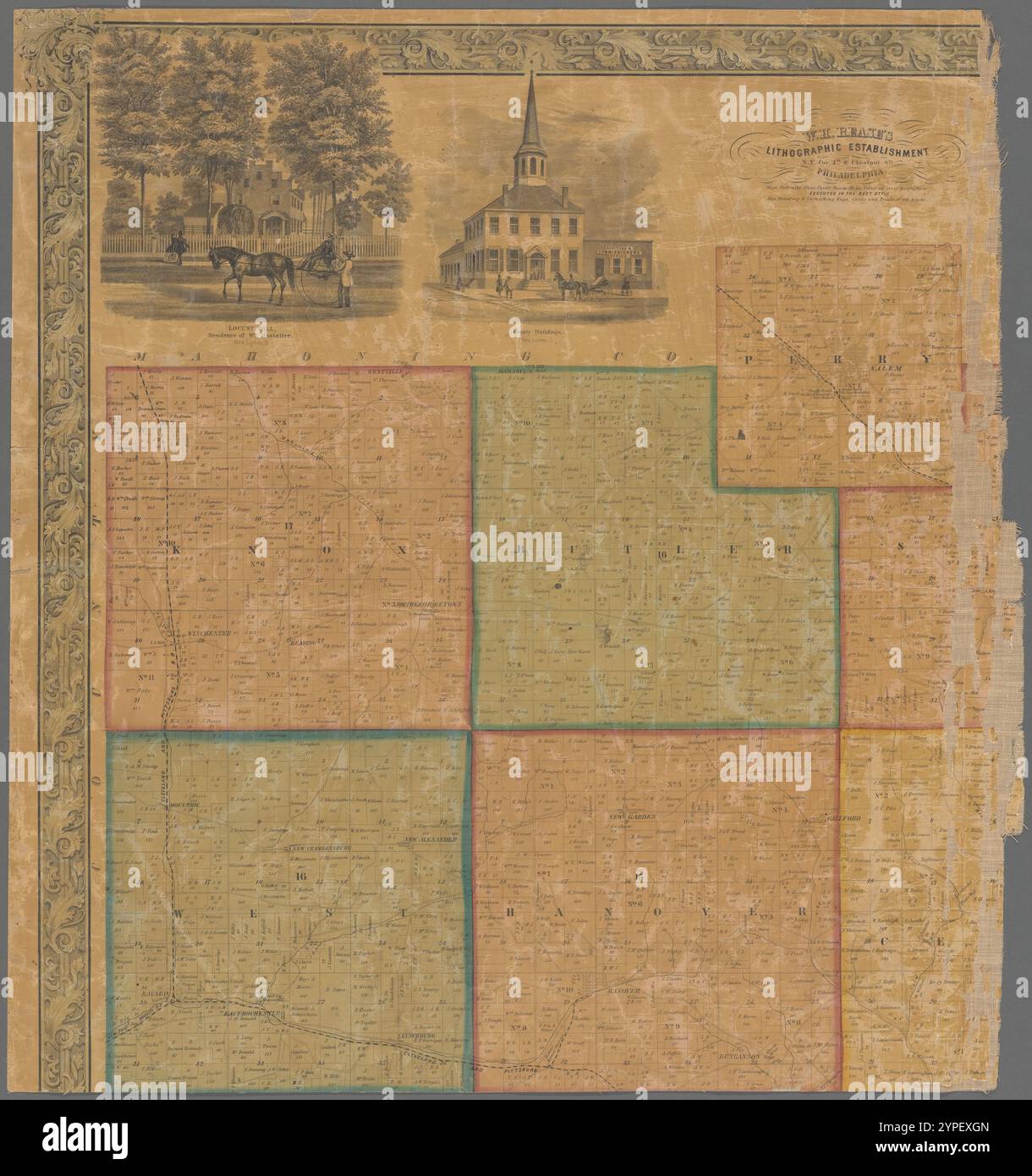 Map of Columbiana County, Ohio, 1860 1860 Stock Photo Alamy