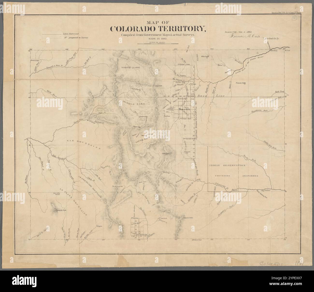 Map of Colorado territory compiled - Map Of Colorado Territory Compiled From Government Maps Actual Surveys Made In 1861 1861 By United States Surveyor General 2YPEXX7