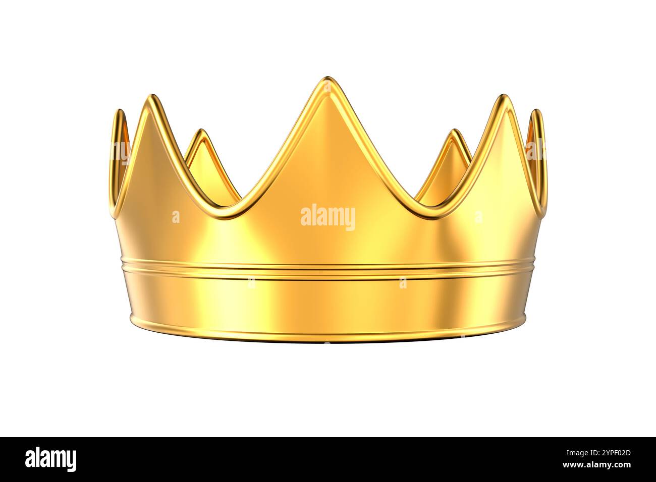 Gold crown on white background. Isolated 3D illustration Stock Photo ...