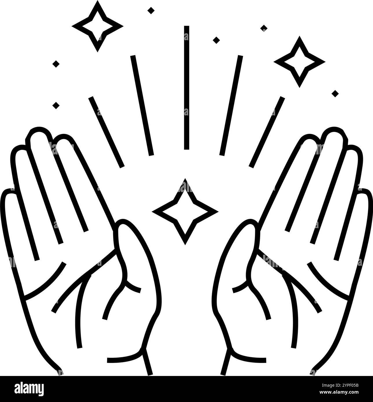healing hands acupuncture line icon vector illustration Stock Vector