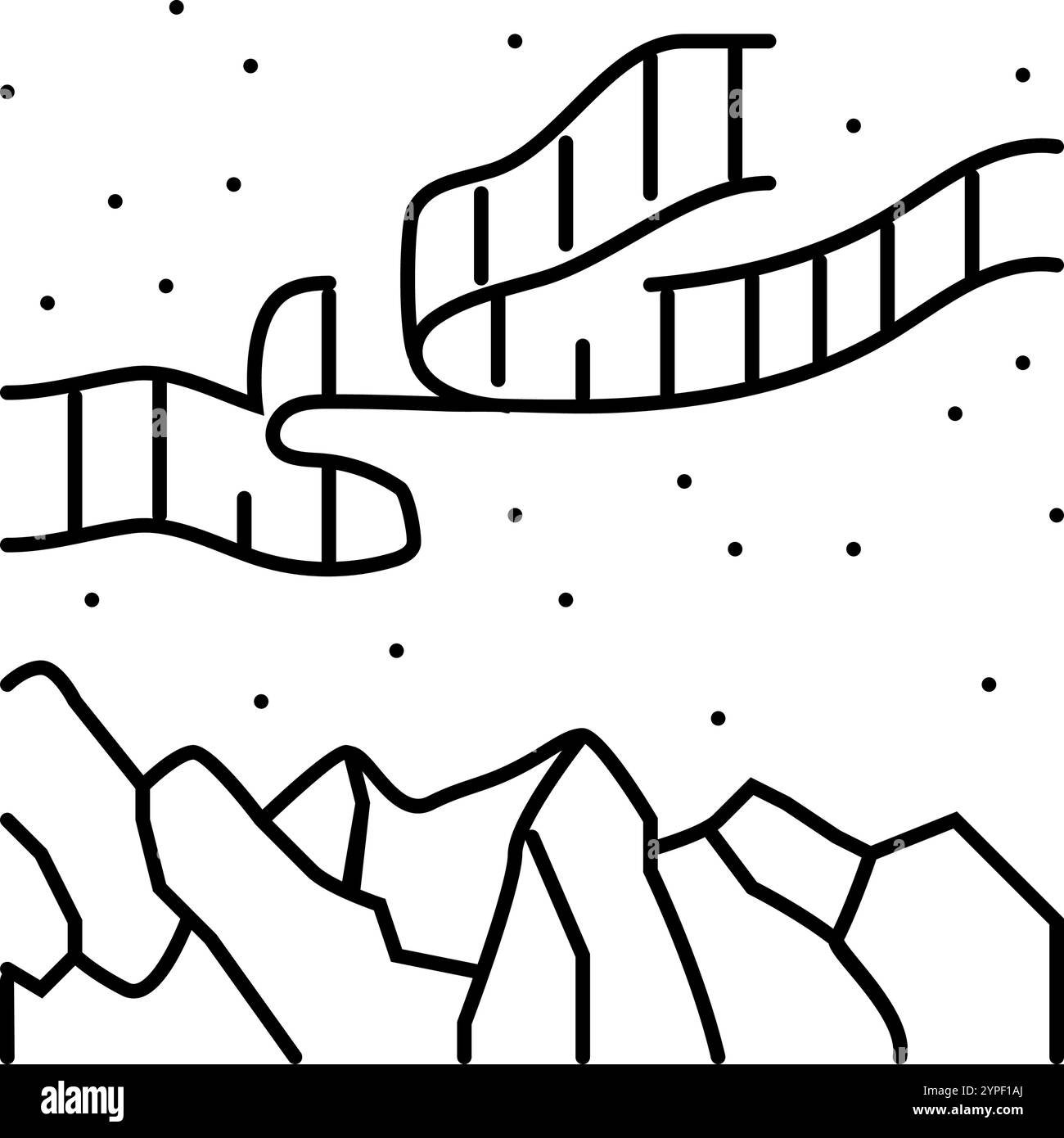 aurora borealis weather natural phenomena line icon vector illustration ...