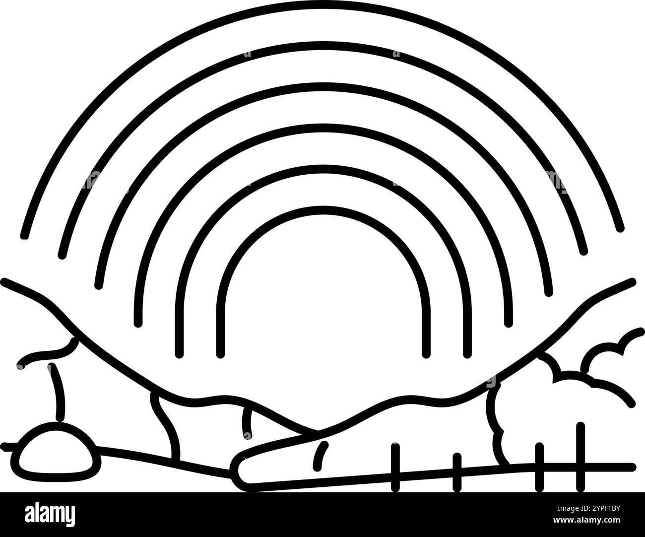 rainbow weather natural phenomena line icon vector illustration Stock ...