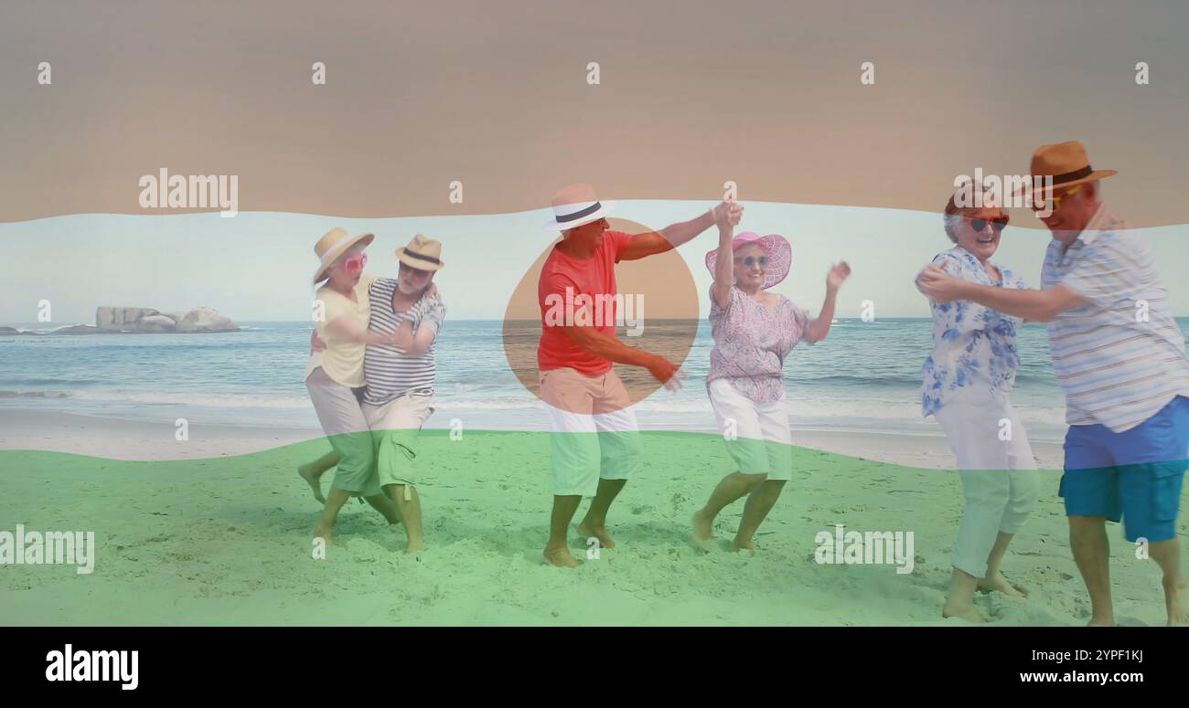 Dancing on beach people flag hi-res stock photography and images - Alamy