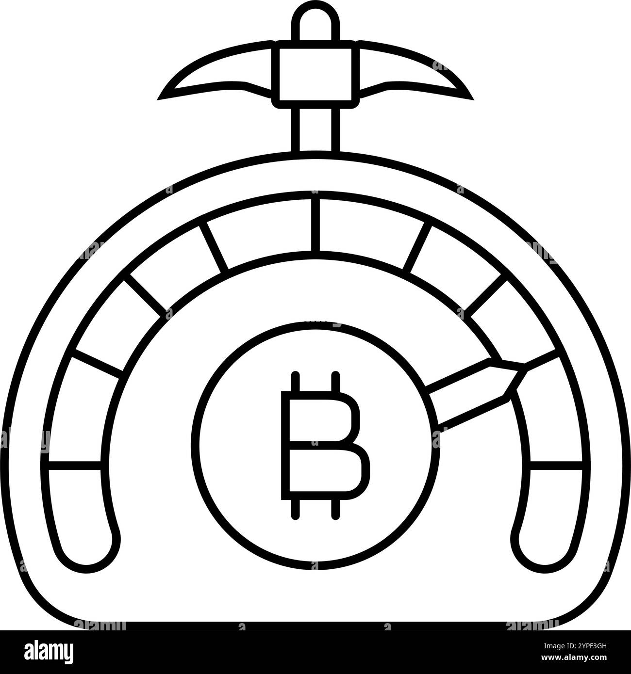difficulty cryptocurrency mining line icon vector illustration Stock ...