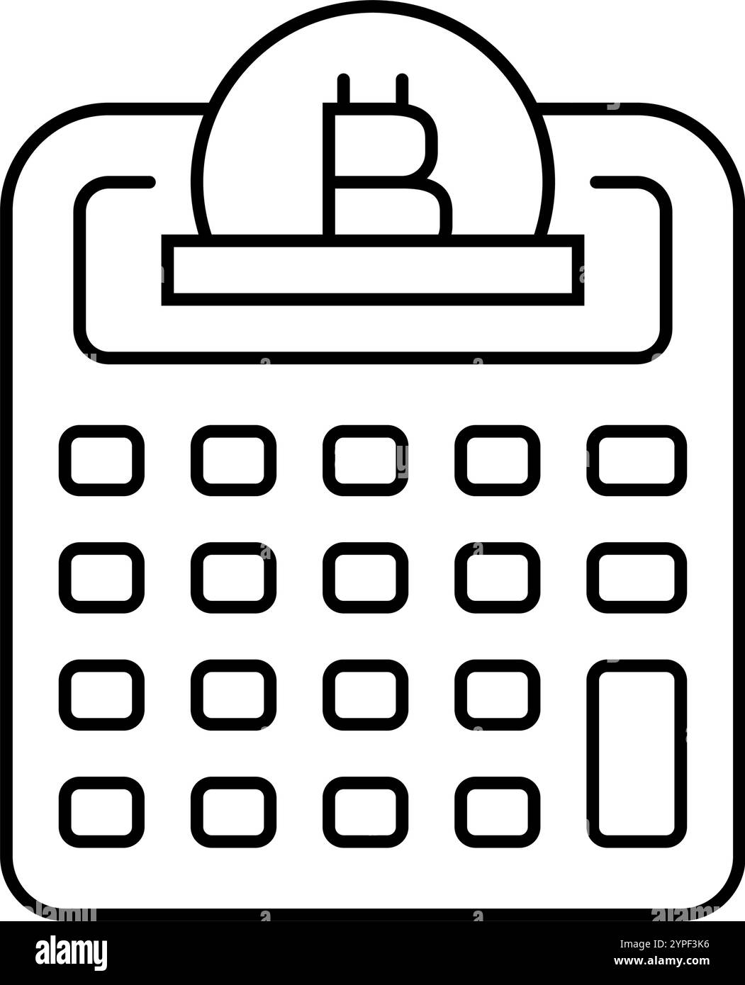 calculator cryptocurrency mining line icon vector illustration Stock ...