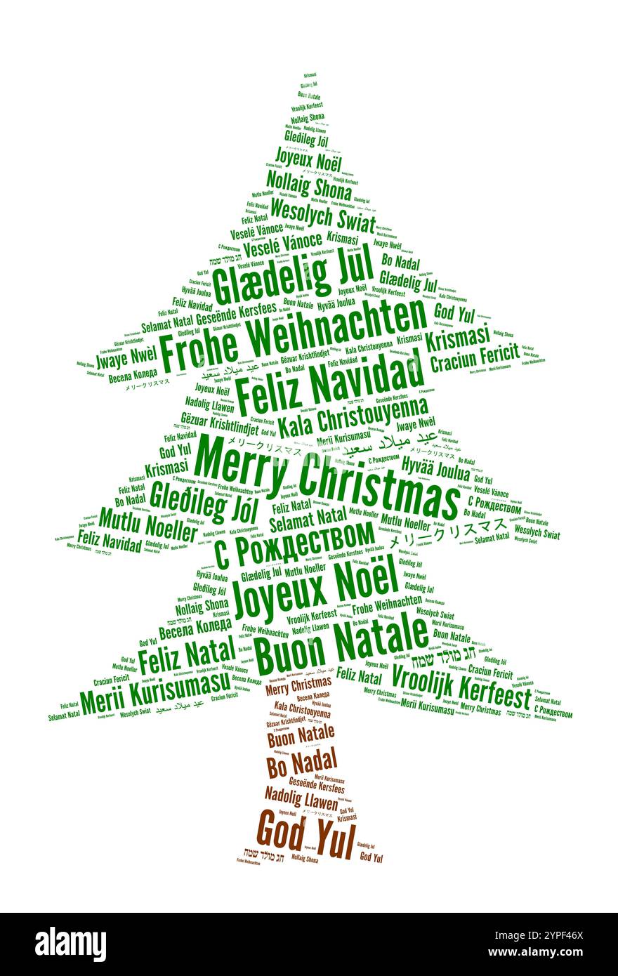 Merry Christmas in different languages word cloud Stock Photo - Alamy