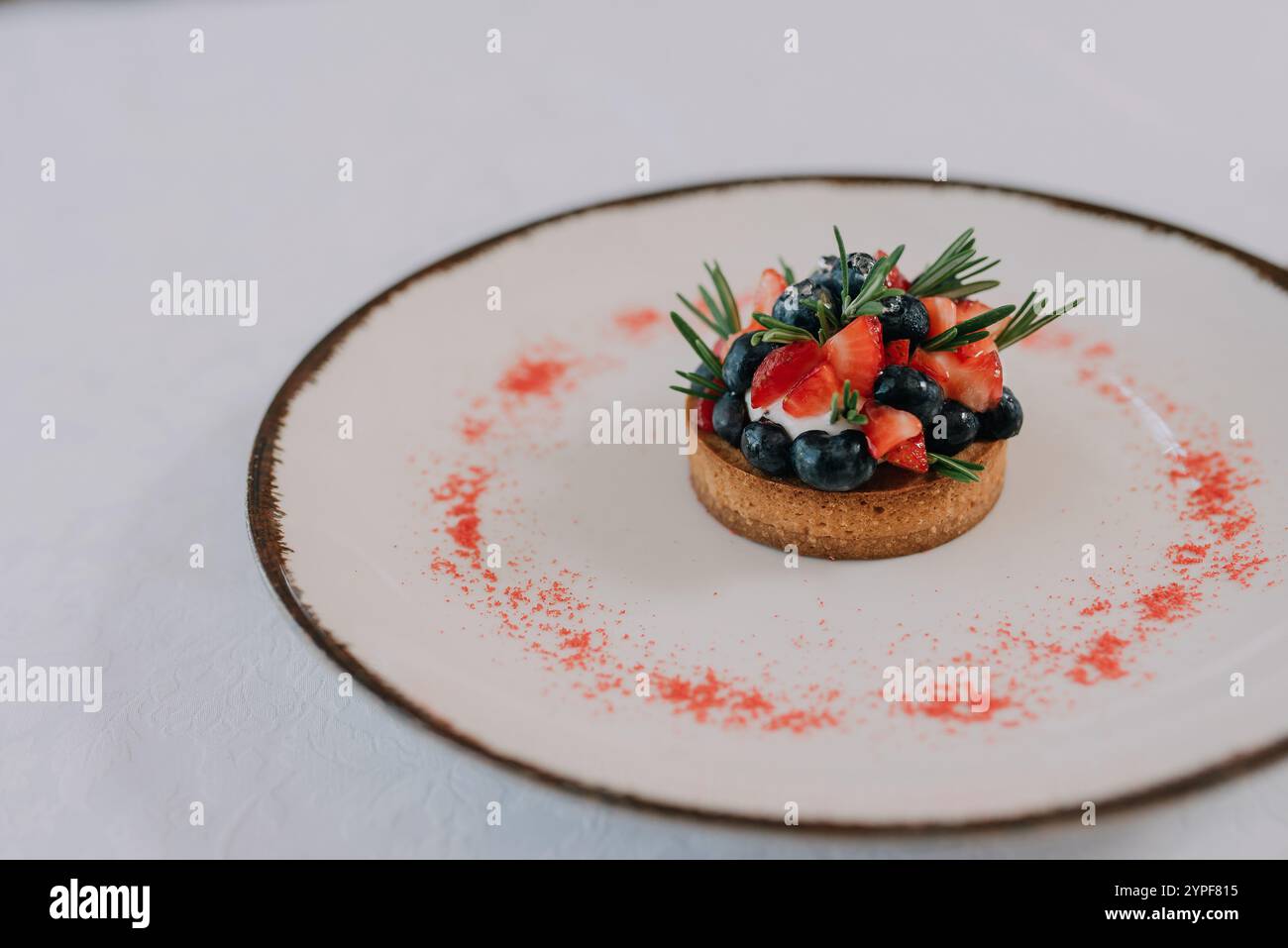 Elegant berry desserts Stock Photo