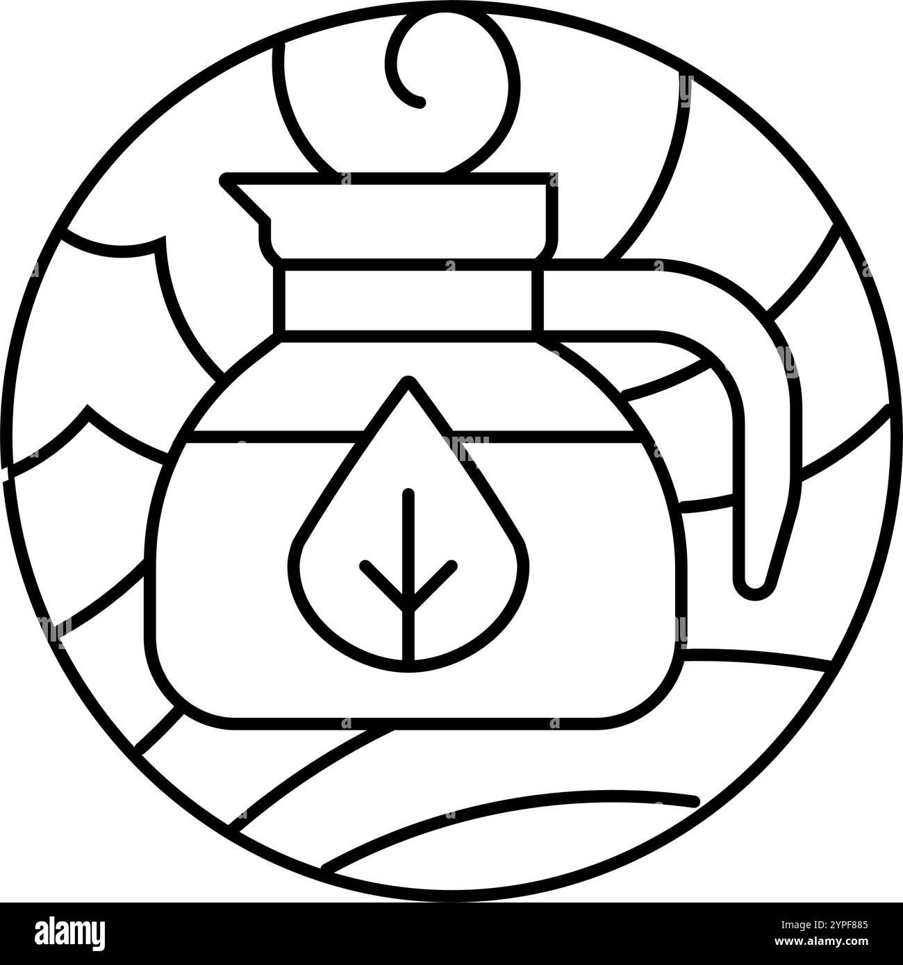 herbal tea ayurveda line icon vector illustration Stock Vector Image ...