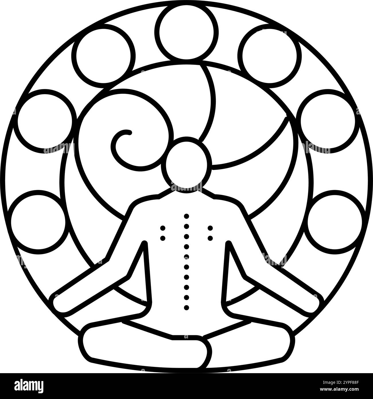chakras ayurveda line icon vector illustration Stock Vector Image & Art ...