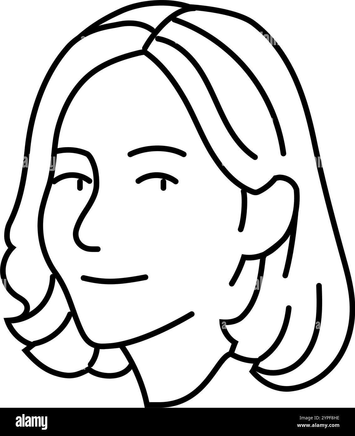 contentment woman expression line icon vector illustration Stock Vector ...