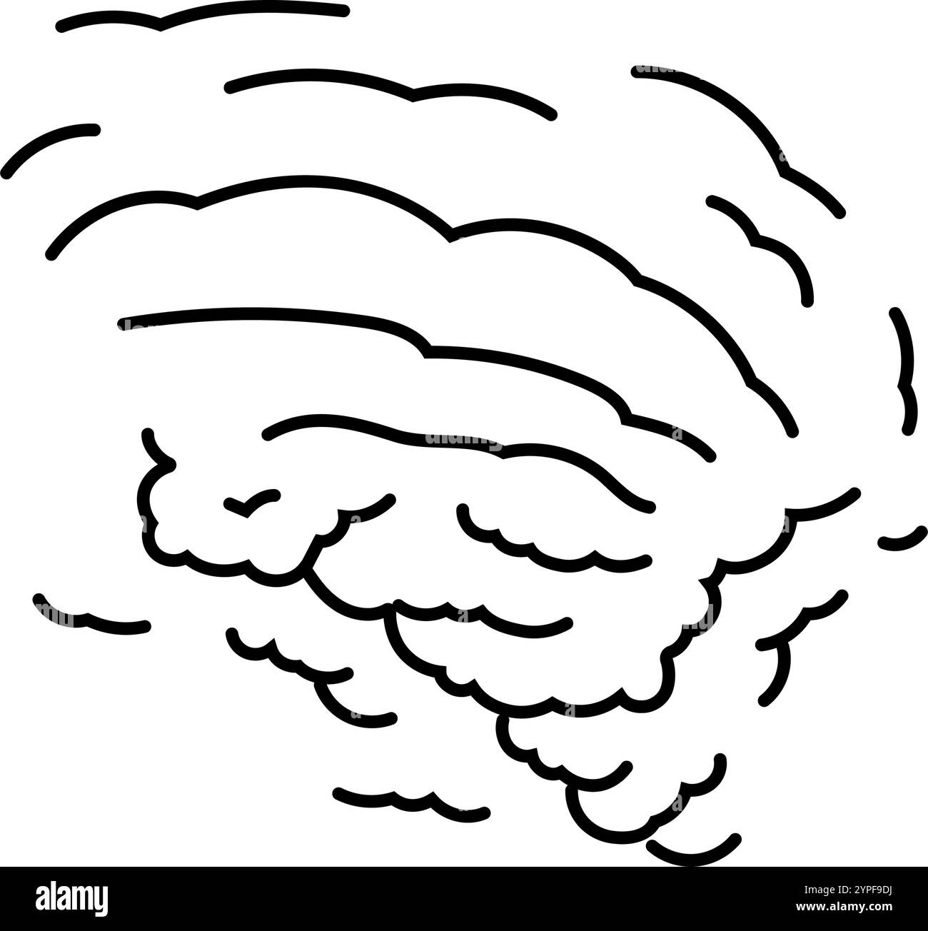 storm cloud spiral hurricane disaster line icon vector illustration ...