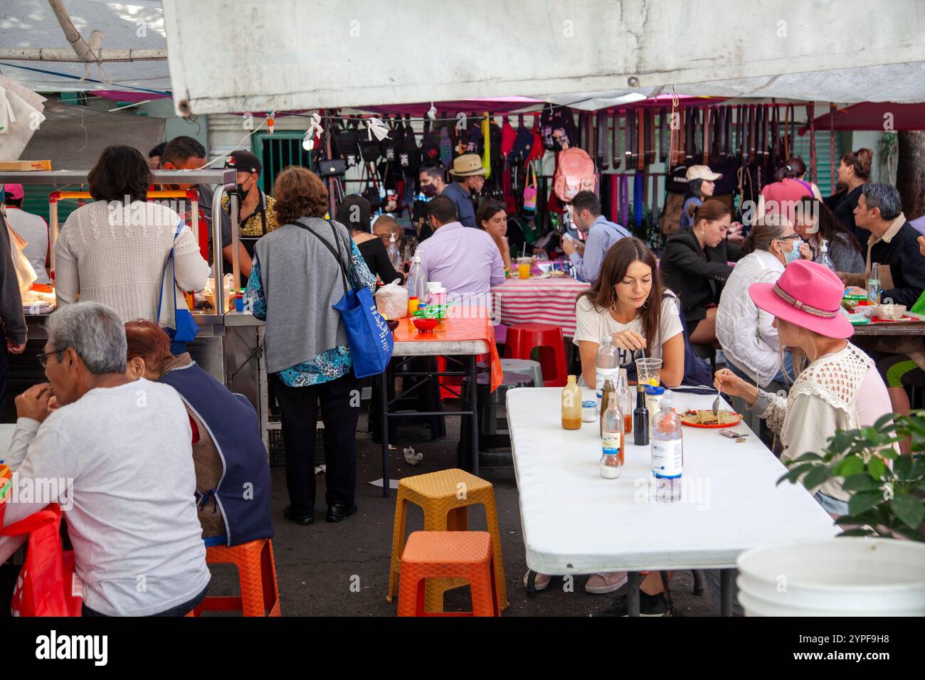 Comedor at Tianguis de Condesa in Colonia Condesa on Tuesdays in Mexico City, Mexico Stock Photo