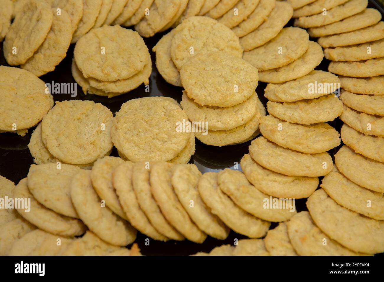 Plain Cookies with Macadamia Nuts – Rustic Homemade Dessert Background Photo Stock Photo