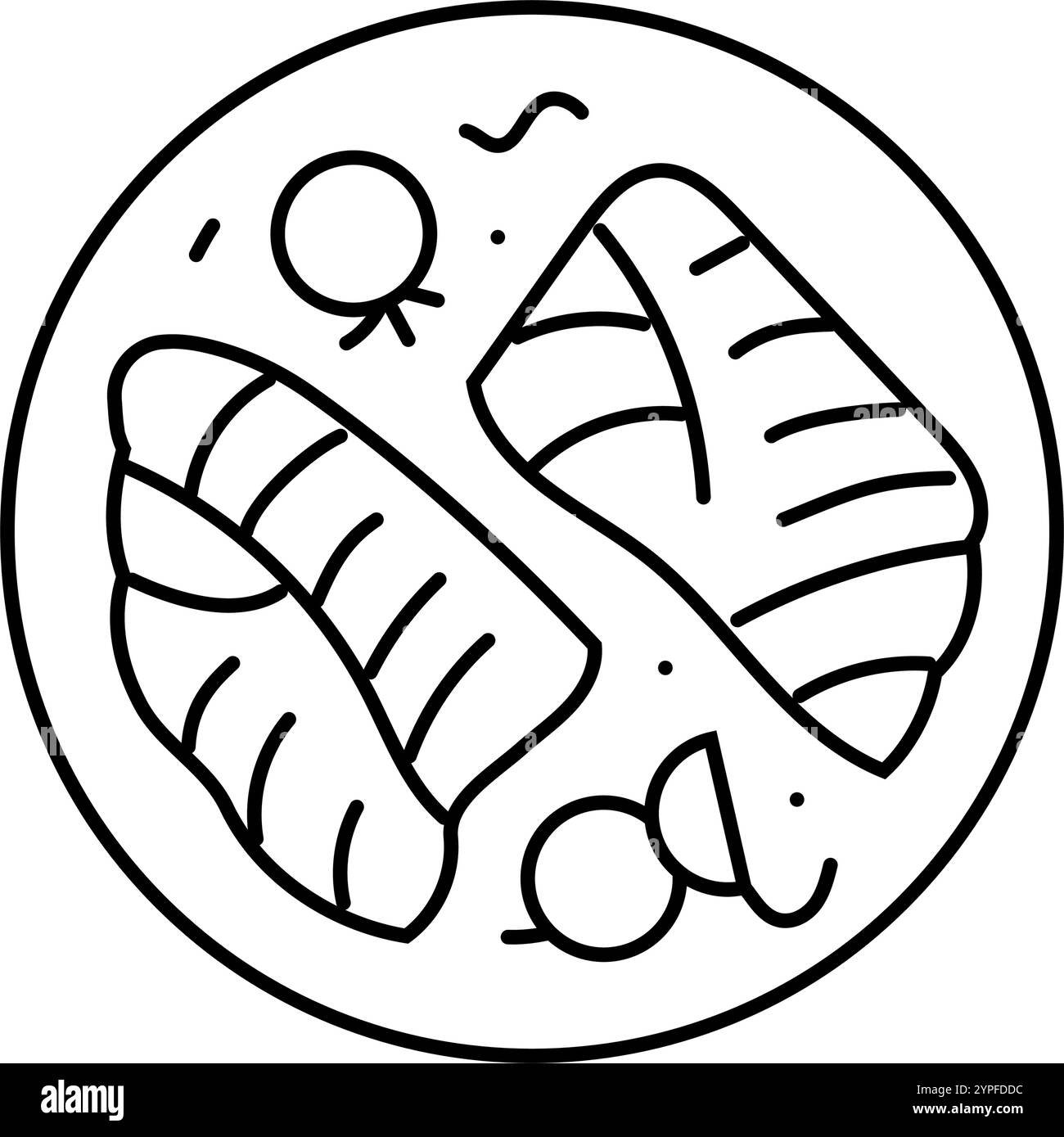 baked cod fish line icon vector illustration Stock Vector Image & Art ...