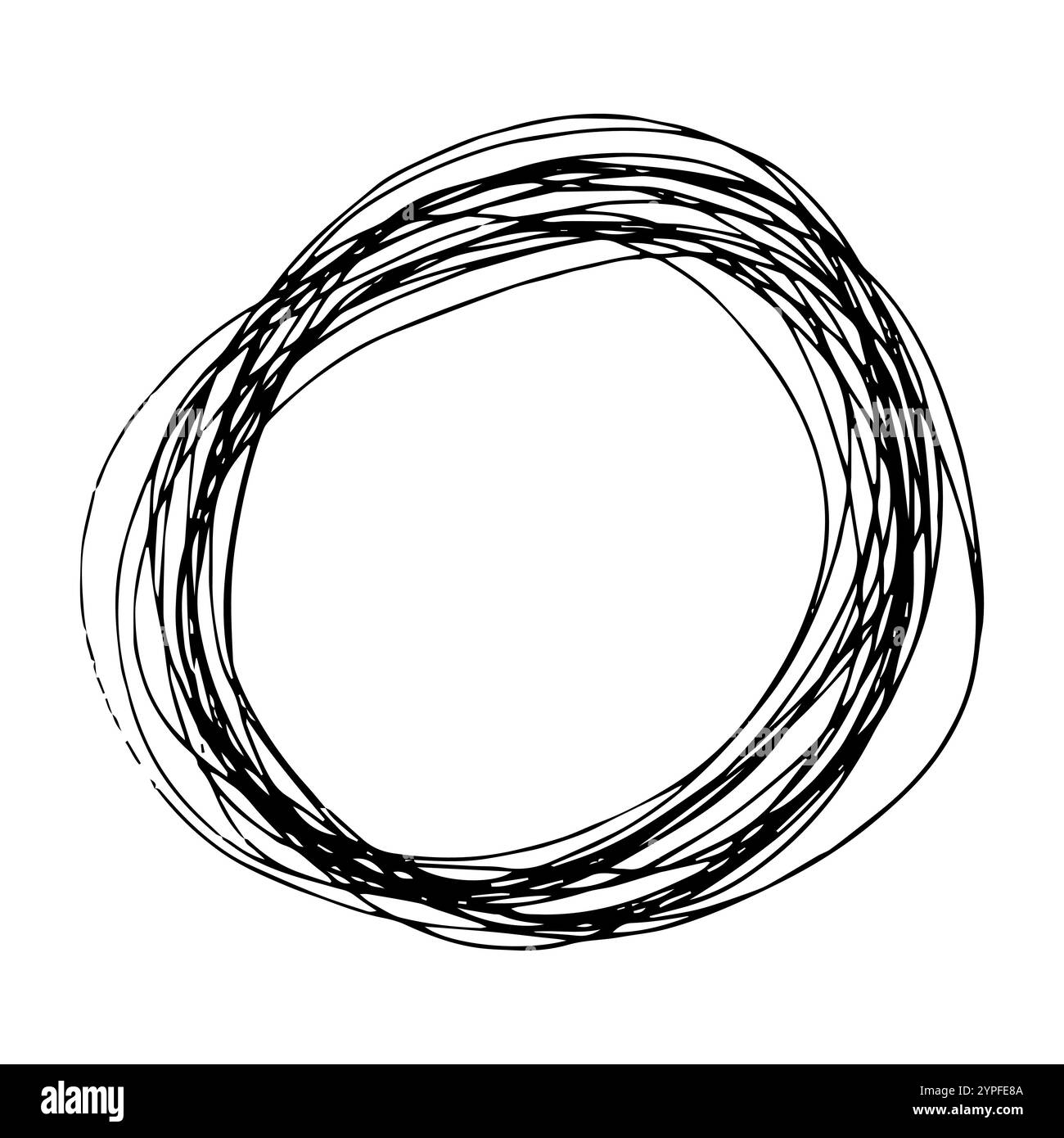 Sketch Hand drawn Ellipse Shape. Abstract Pencil Scribble Drawing ...