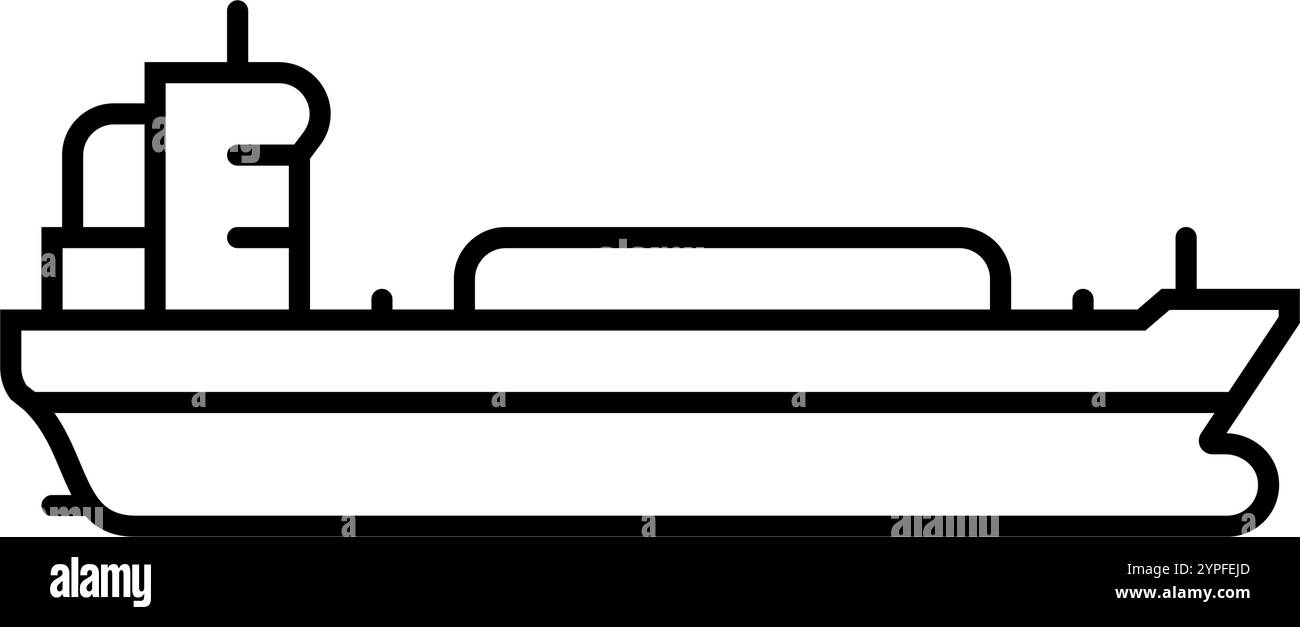oil tanker ship line icon vector illustration Stock Vector Image & Art ...