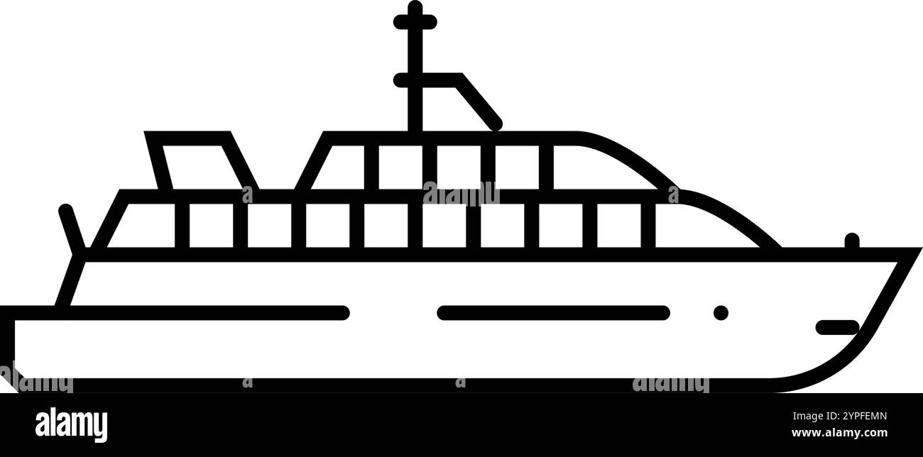 superyacht ship line icon vector illustration Stock Vector Image & Art ...