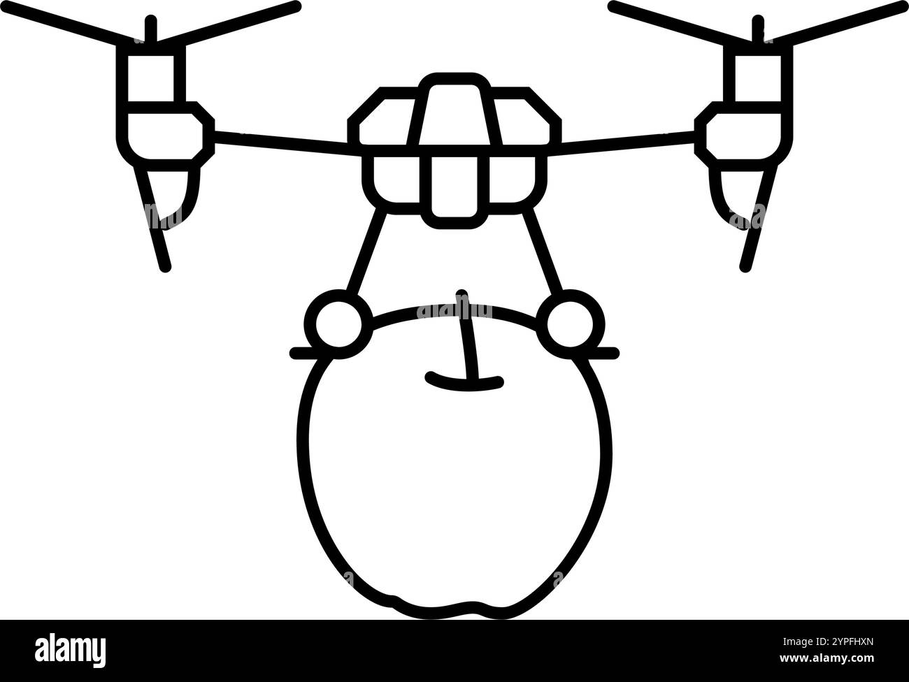 harvesting drone robot harvests line icon vector illustration Stock ...