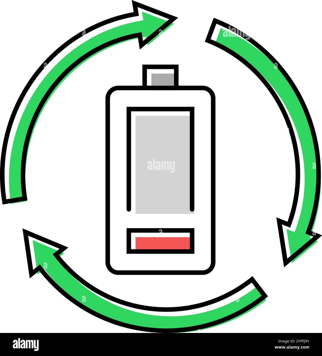 recycling battery color icon vector illustration Stock Vector Image ...