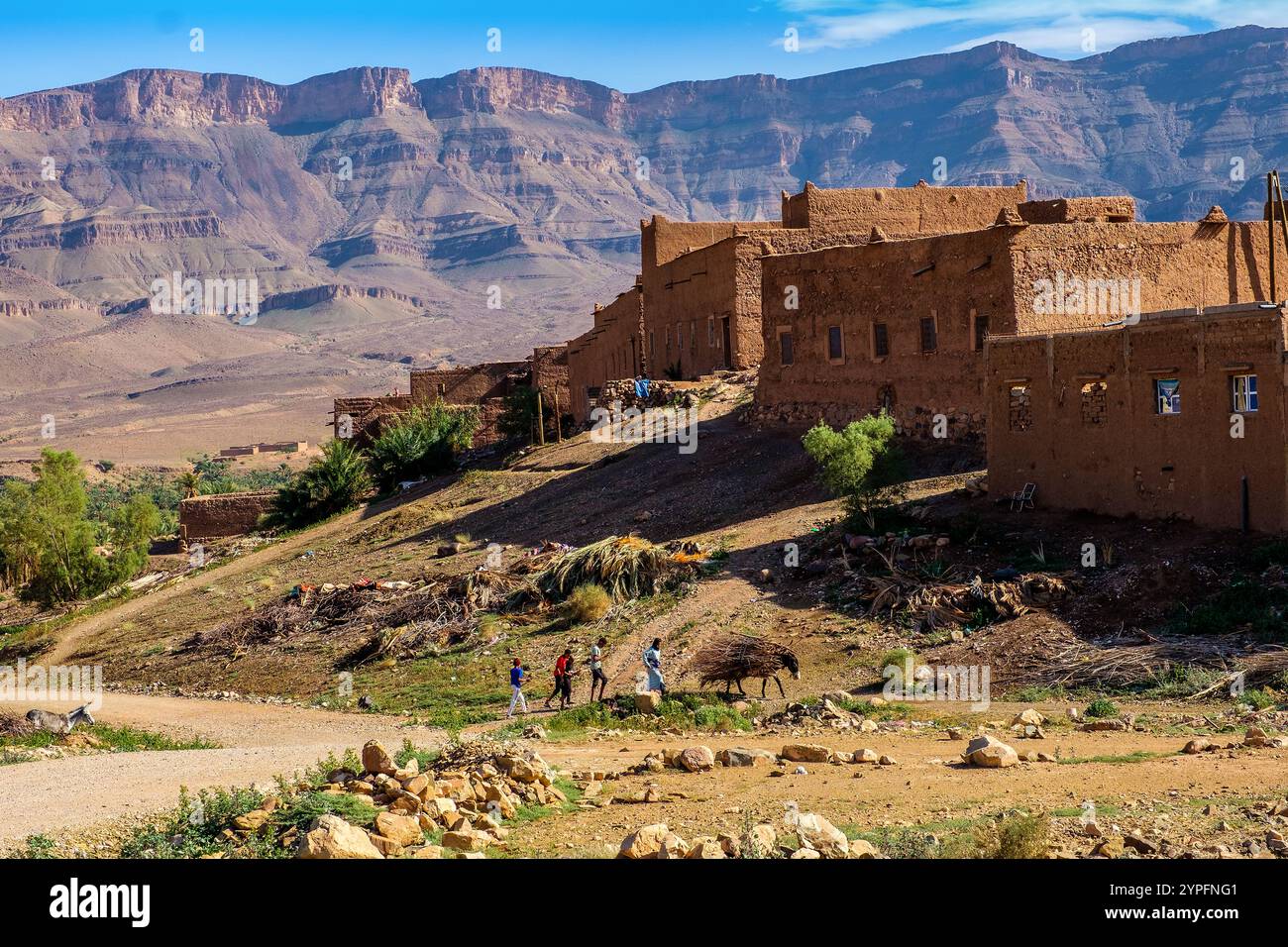 Kasbah in the Draa Valley of Morocco Stock Photo