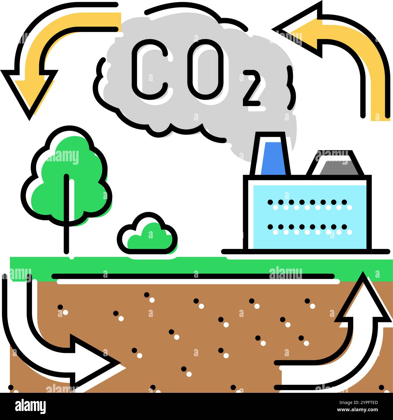 cycle carbon color icon vector illustration Stock Vector Image & Art ...