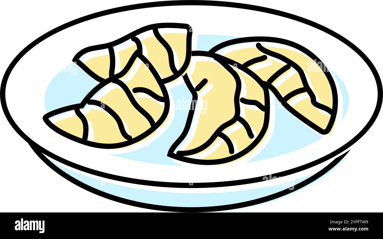 dumplings chinese cuisine color icon vector illustration Stock Vector ...