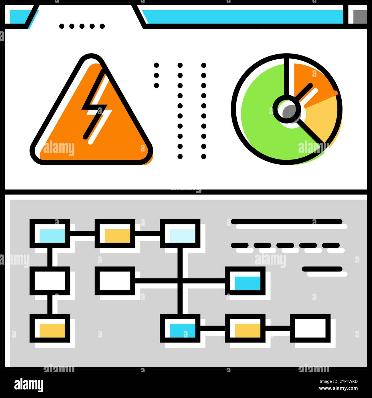 distributed generation electric grid color icon vector illustration ...