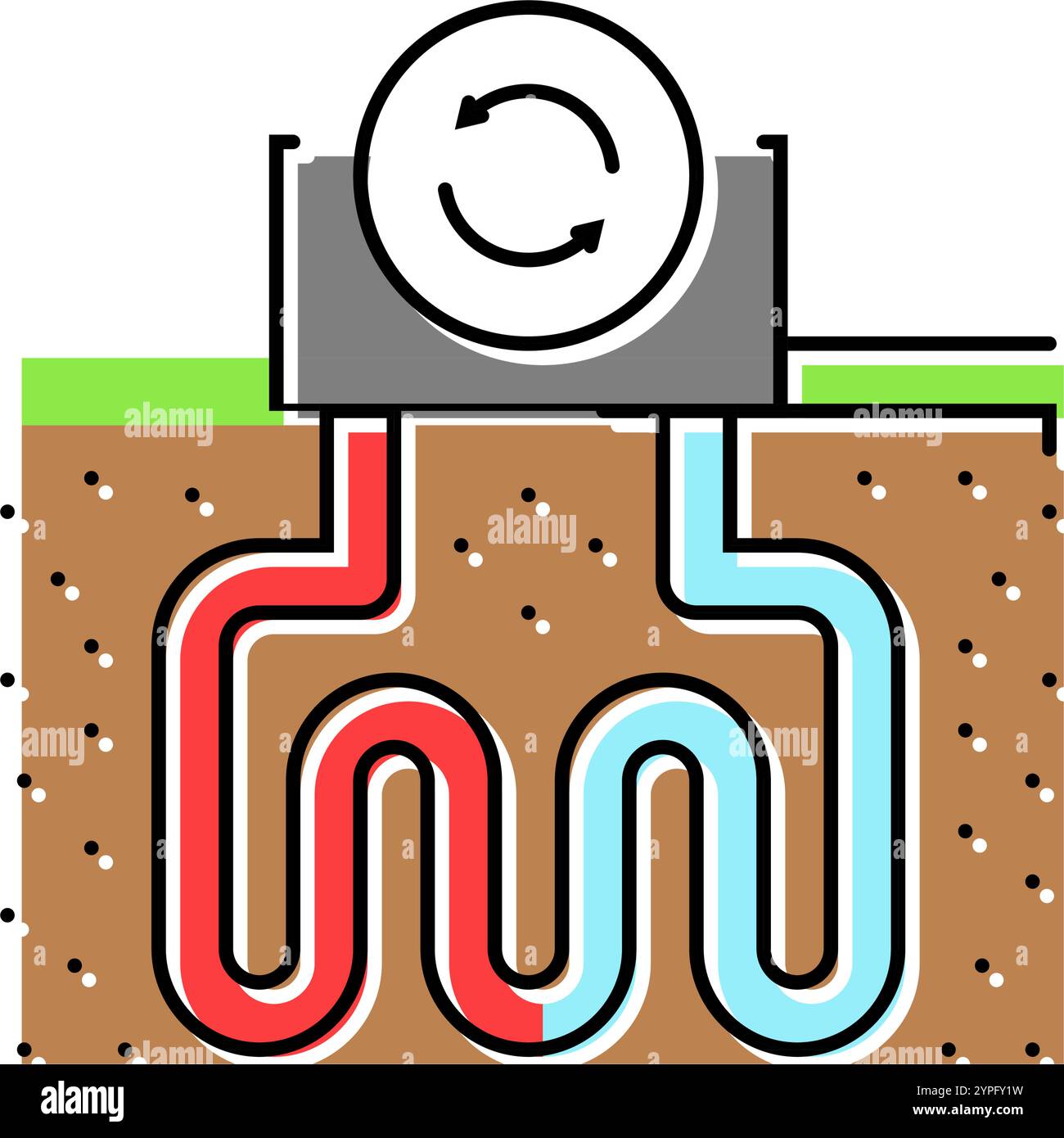 heat recovery geothermal energy color icon vector illustration Stock ...