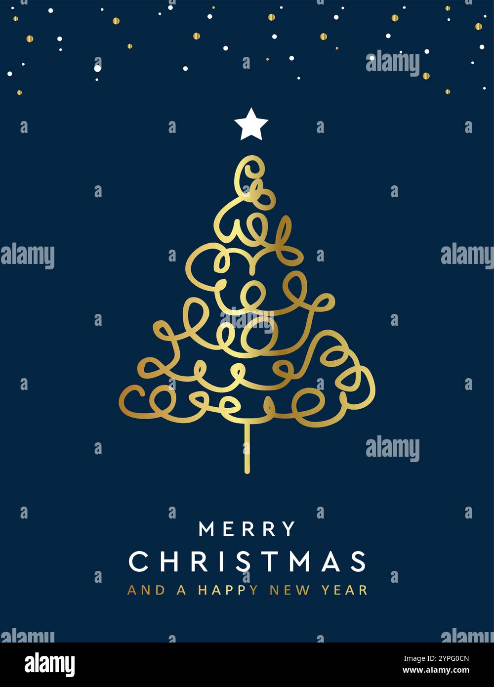 christmas greeting card with minimalistic fir tree vector illustration ...