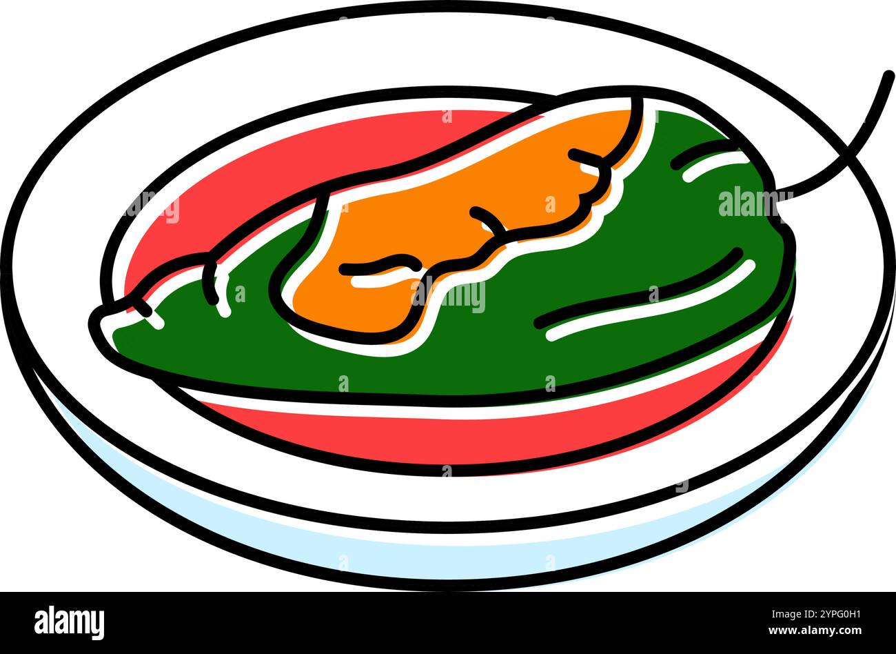 chiles rellenos mexican cuisine color icon vector illustration Stock ...