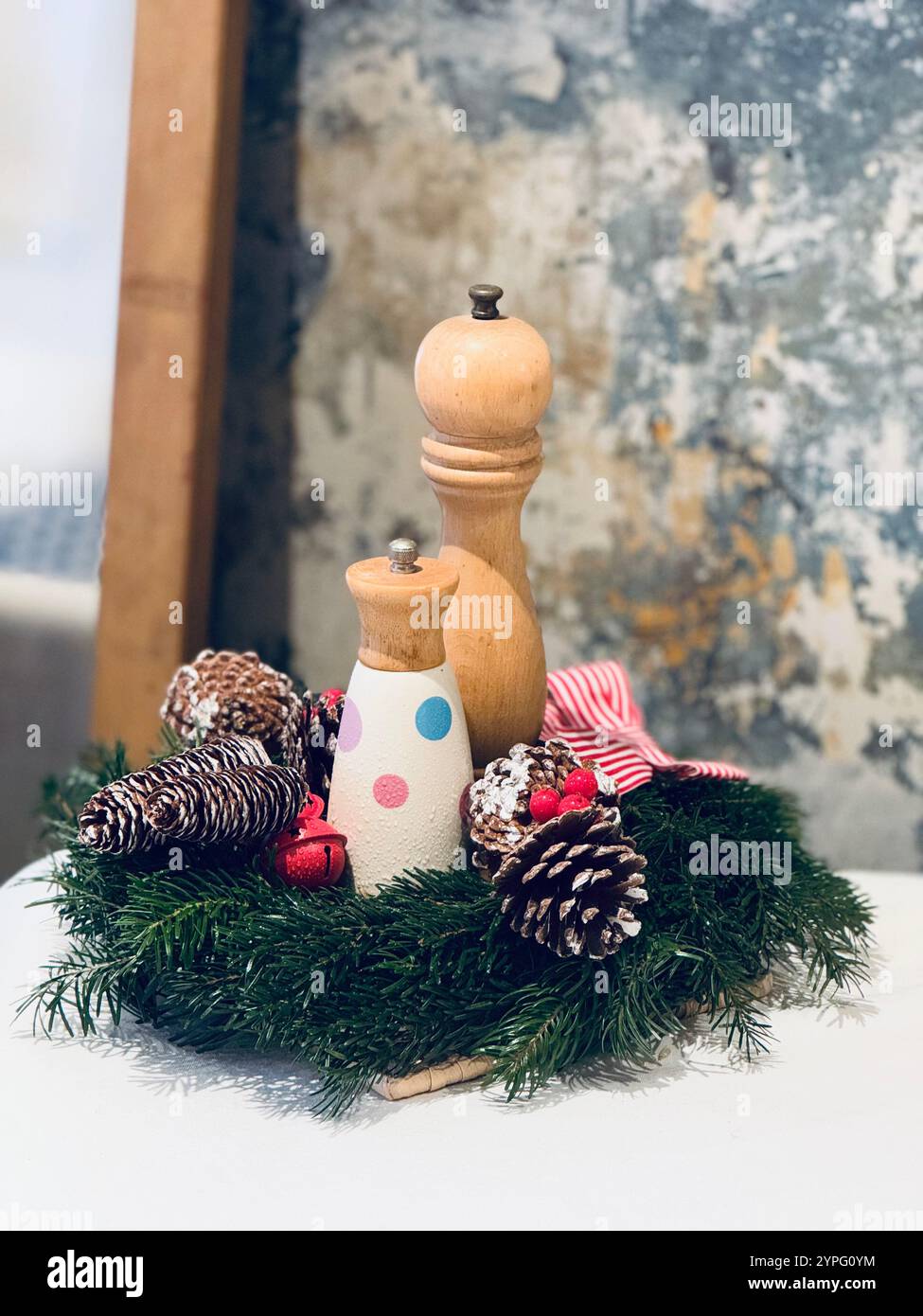 A Christmas table decoration - Smartphone Captured Stock Image