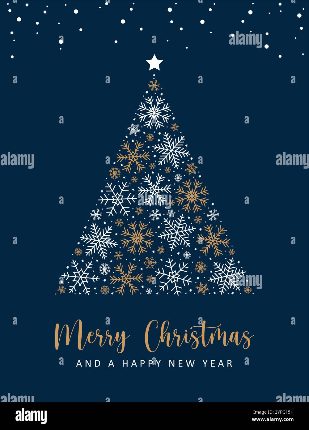 christmas greeting card with snowflake fir tree vector illustration ...