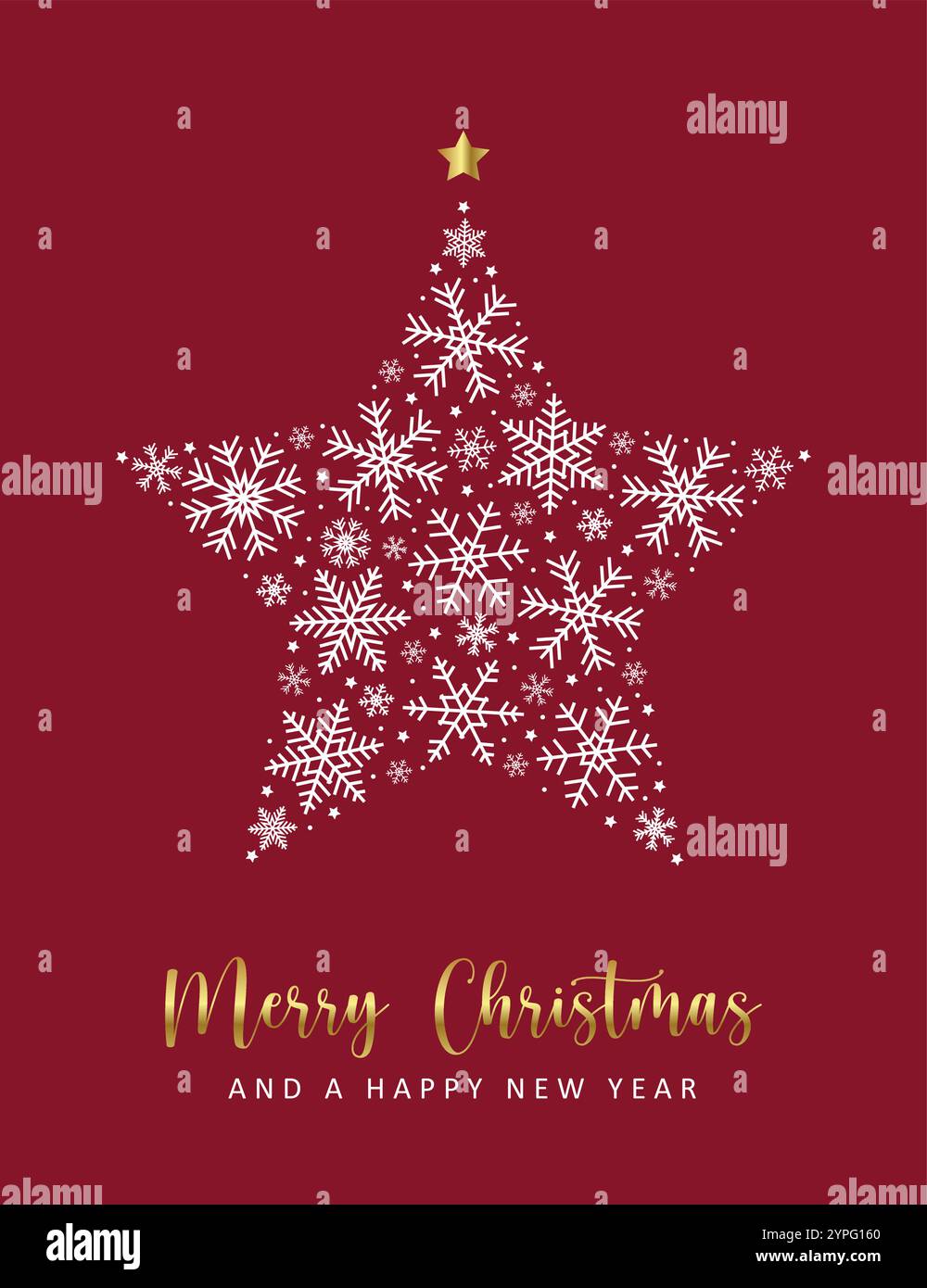 christmas greeting card with snowflake star vector illustration Stock ...