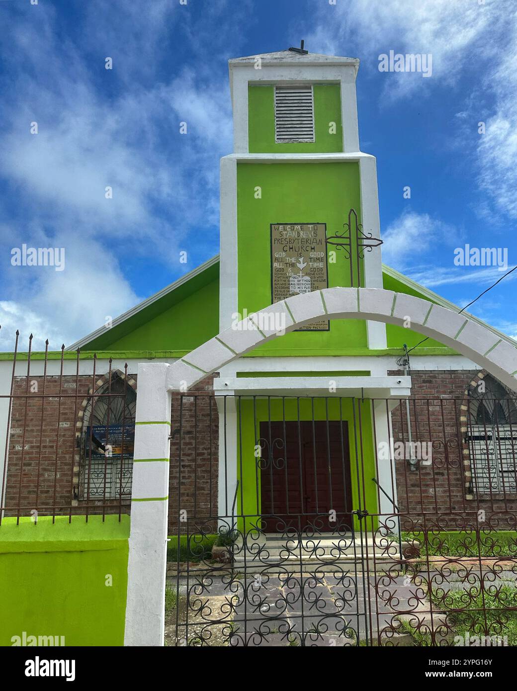 Presbyterian Church, also known as Scots Kirk, Belize City, Belize, Central America - Smartphone Captured Stock Image