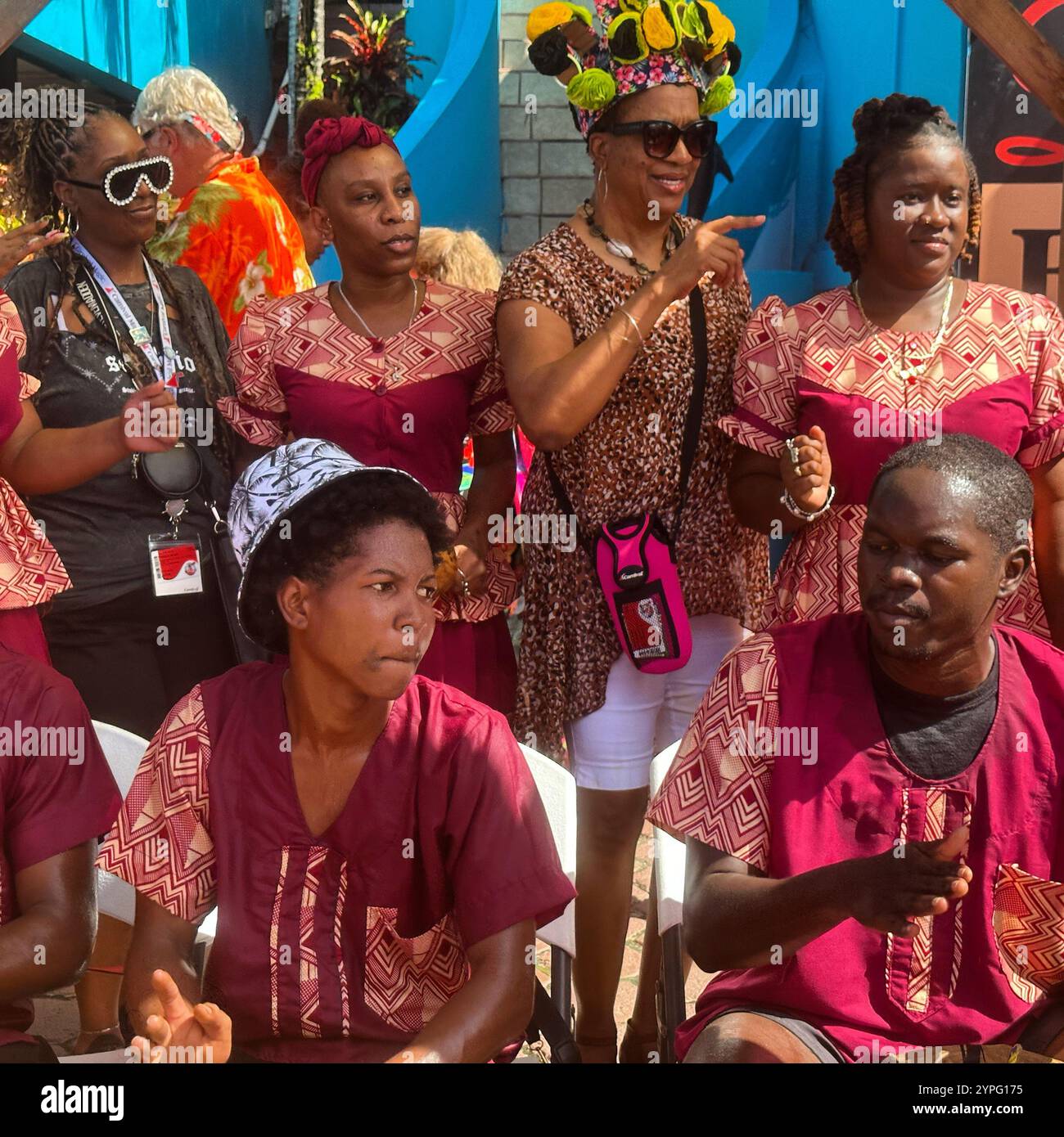 Performers, Fort Street Tourism Village, Belize City, Belize, Central America - Smartphone Captured Stock Image