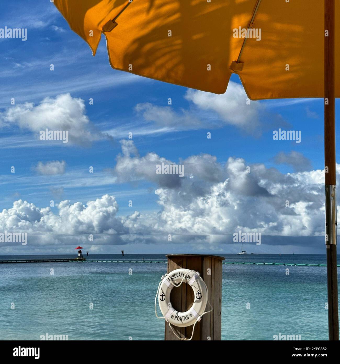 Mahogany Beach, Mahogany Bay, Roatan, Bay Islands, Honduras, Central America - Smartphone Captured Stock Image