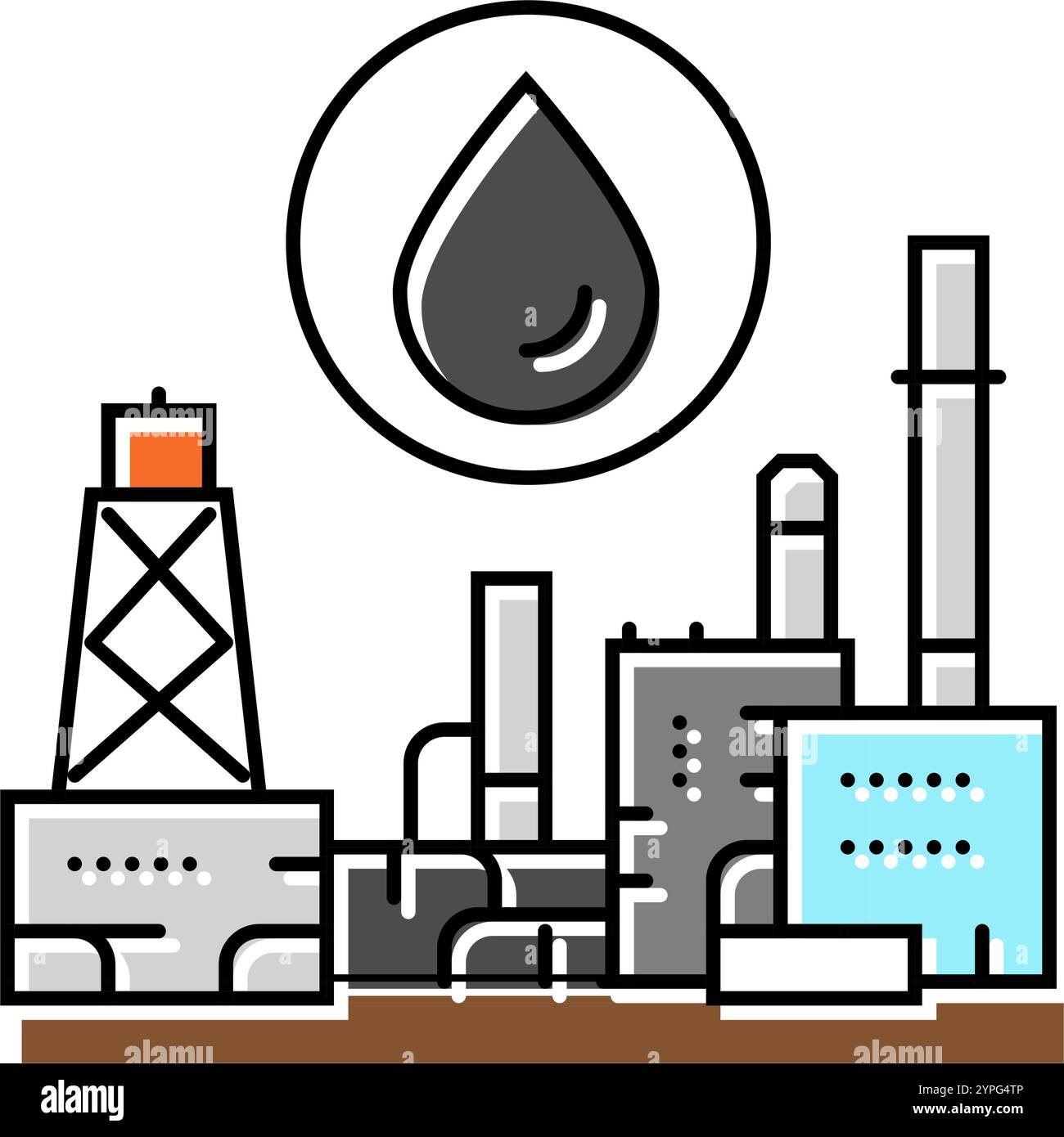 petrochemicals oil industry color icon vector illustration Stock Vector ...