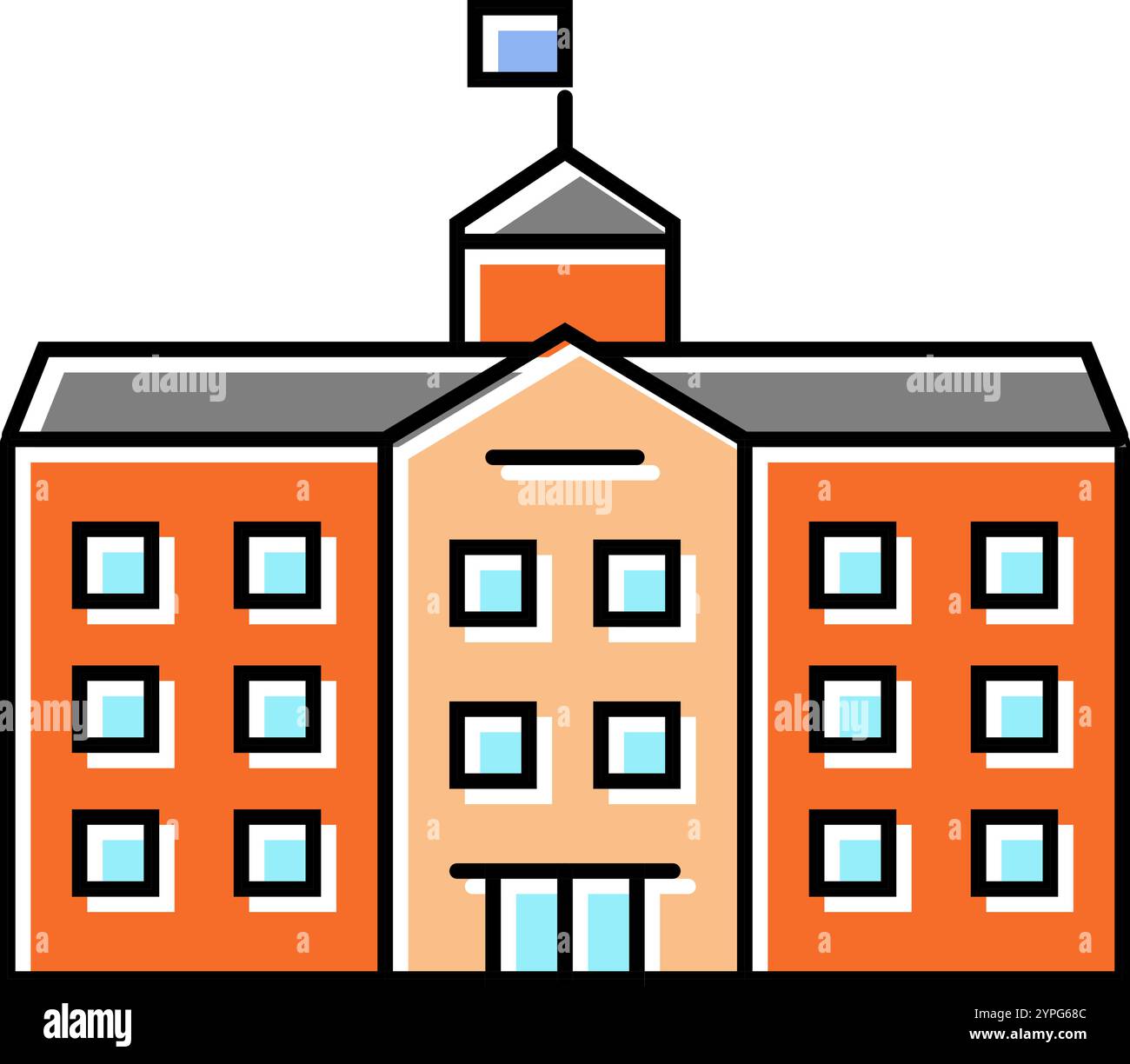 facade school building color icon vector illustration Stock Vector ...