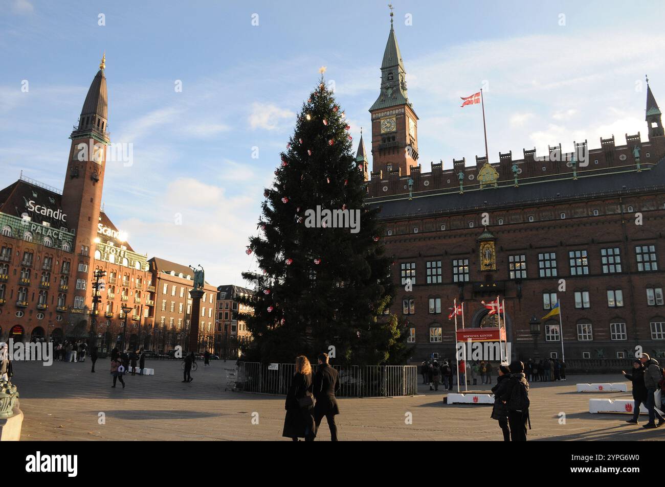 Denmark In November Copenhagen/ DenmarK/30 November 2024/ christmas tree been installed and ...