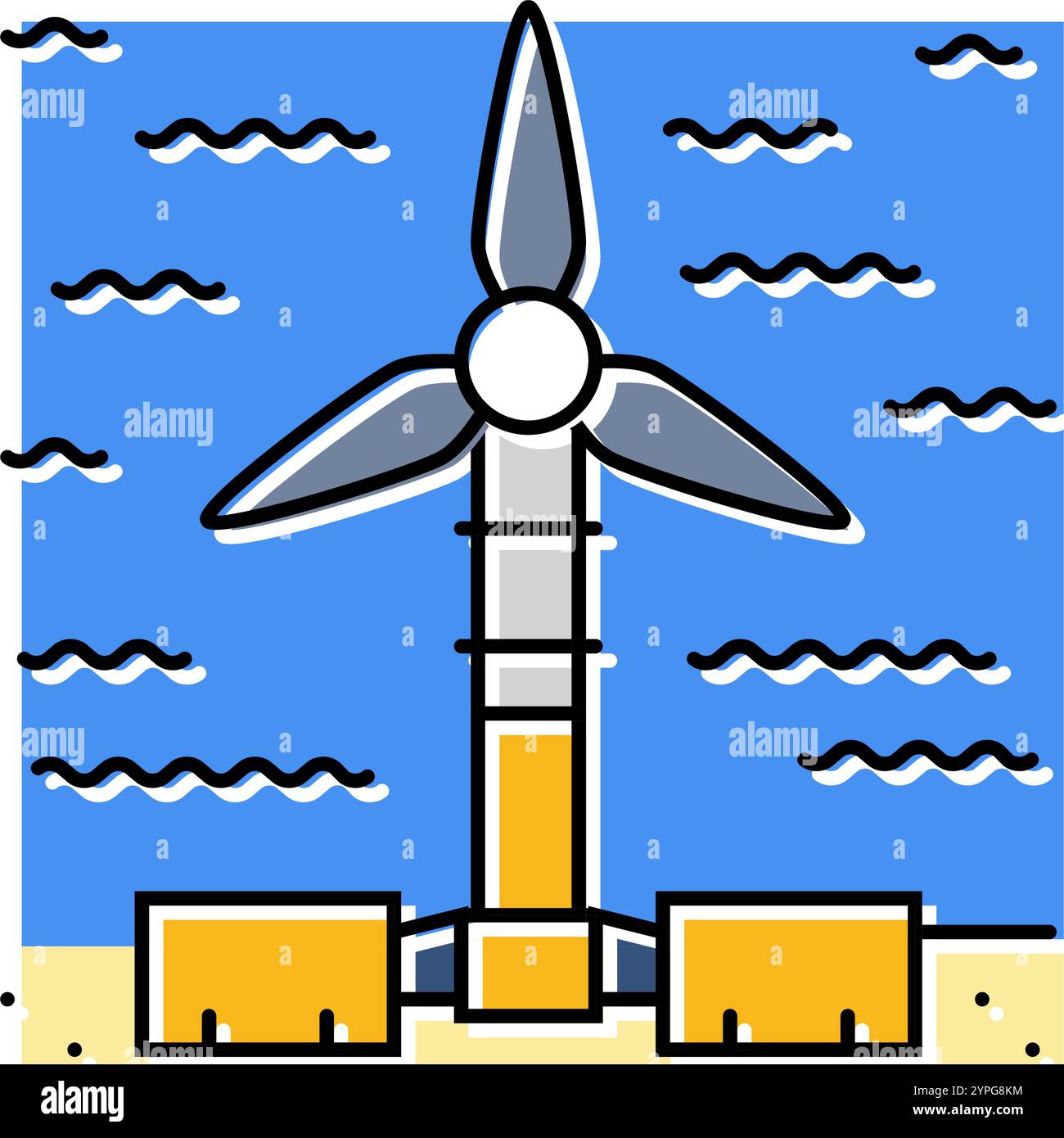 underwater turbine color icon vector illustration Stock Vector Image ...