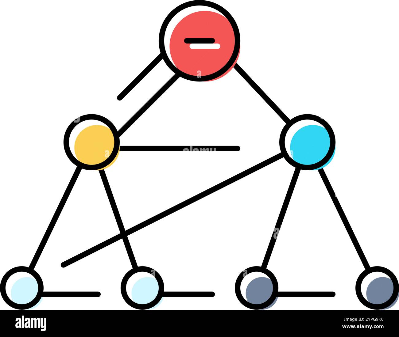 breadth first search bfs color icon vector illustration Stock Vector ...