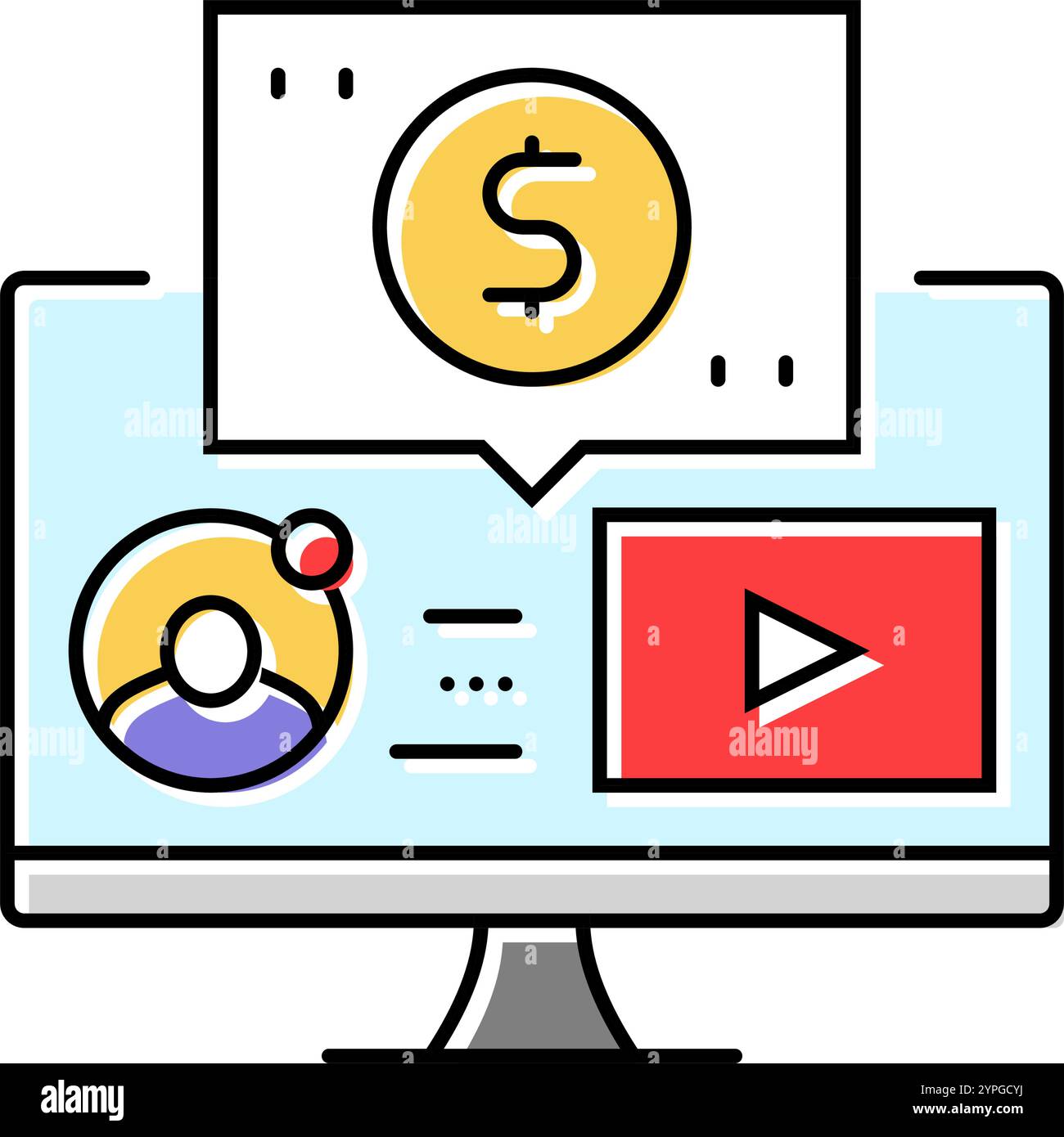 webinar monetization color icon vector illustration Stock Vector Image ...