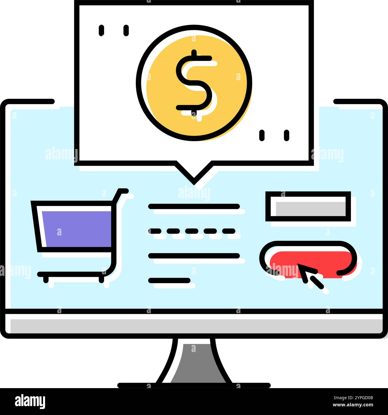 ecommerce platform color icon vector illustration Stock Vector Image ...