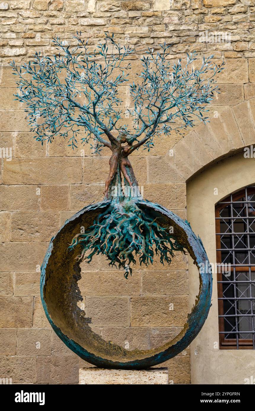 Florence, Italy; November 16, 2024: Sculpture "Albero Della Pace" (Tree ...
