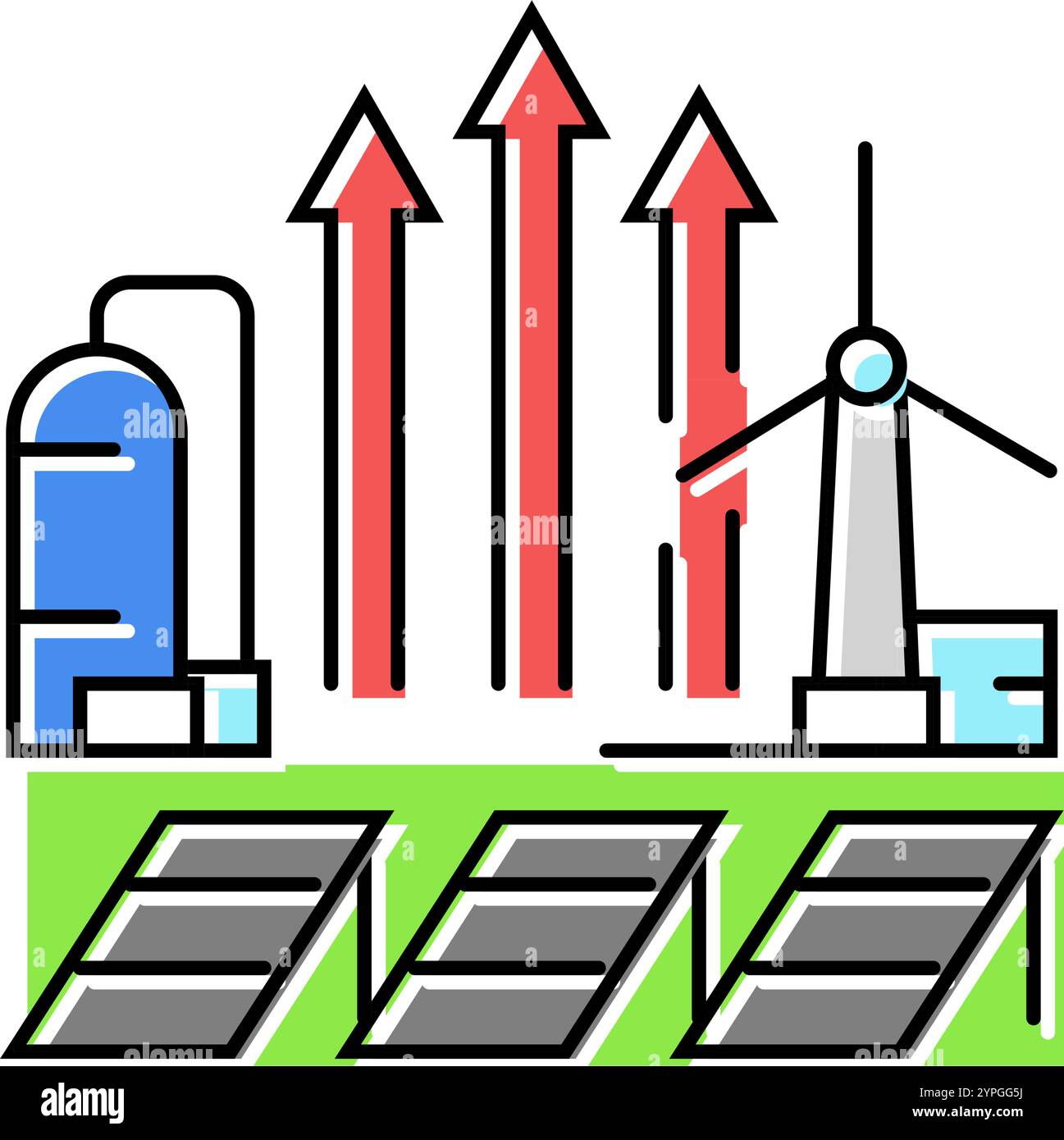 clean energy incentives color icon vector illustration Stock Vector ...
