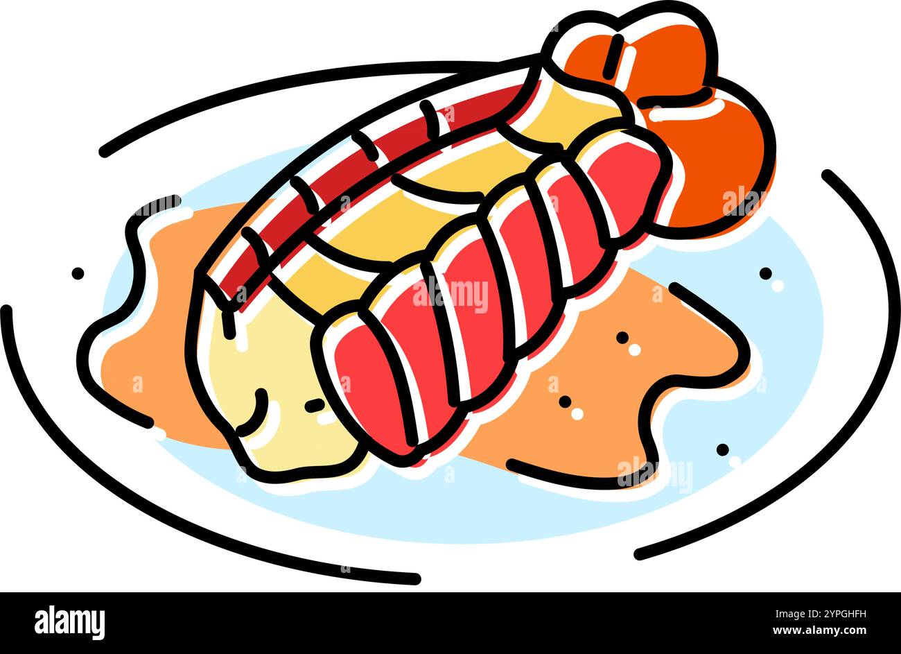 lobster dish sea cuisine color icon vector illustration Stock Vector ...