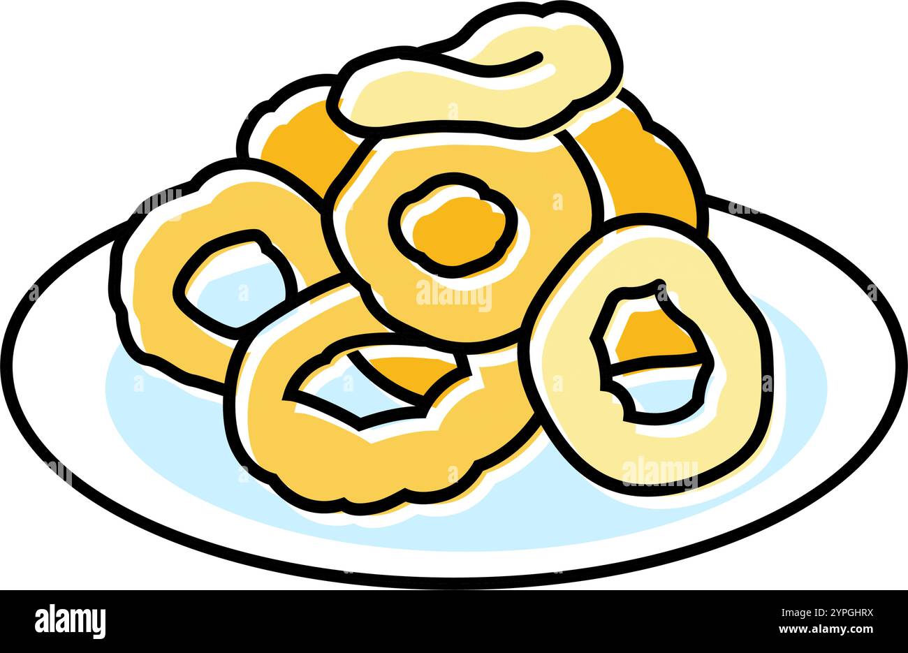 calamari rings sea cuisine color icon vector illustration Stock Vector ...