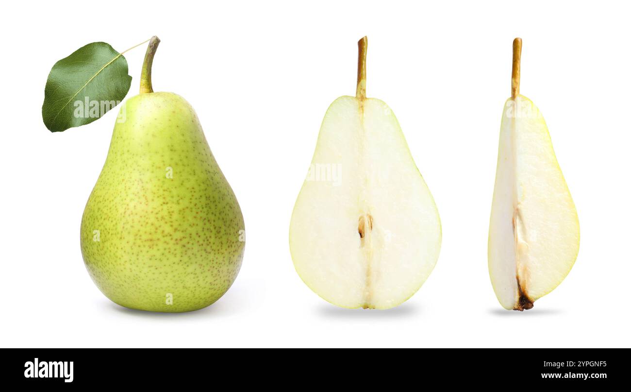 Fresh raw pears isolated on white, set Stock Photo - Alamy